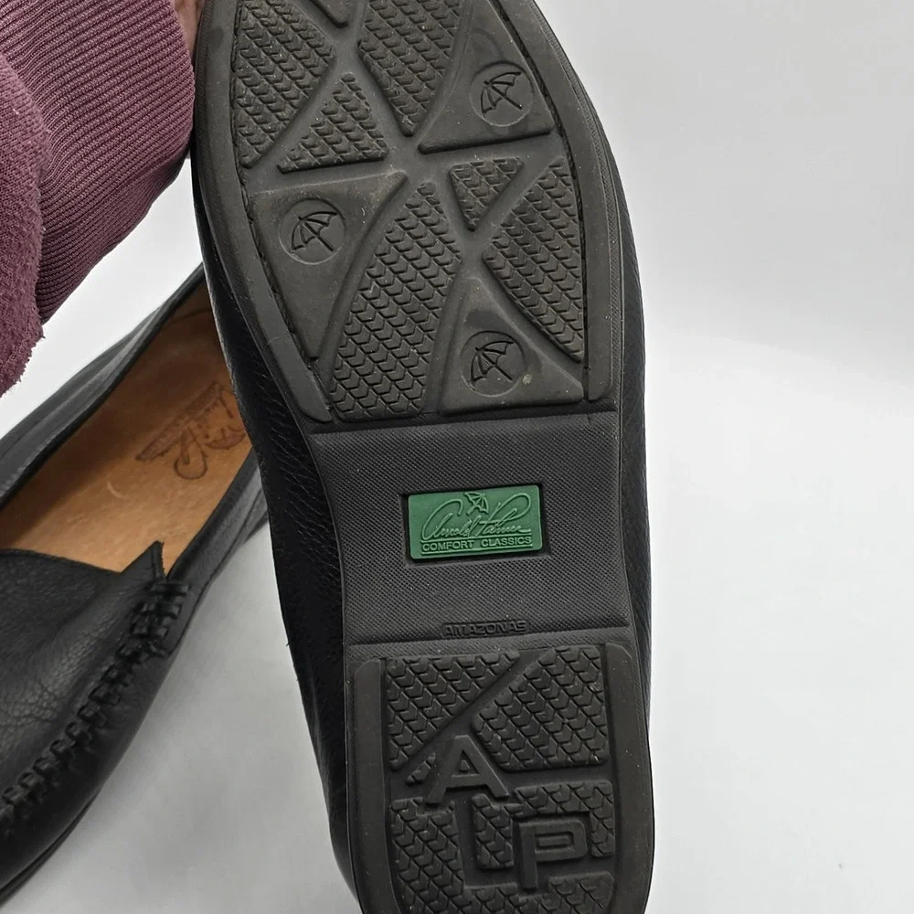 Arnold Palmer Mens Augusta Shoes Loafers Black Leather Size 10m Comfort Classics